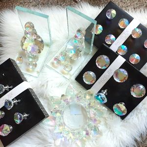 Iridescent Book Ends,Knobs & Candle Holder